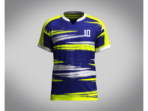 Mens Soccer Neon Color Jersey Player-10 3D-Modell