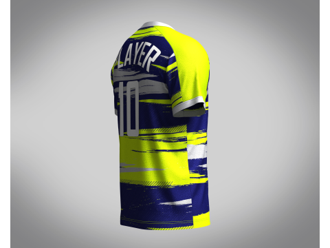 Mens Soccer Neon Color Jersey Player-10 3D मॉडल