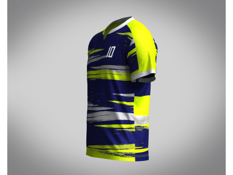 Mens Soccer Neon Color Jersey Player-10 3D मॉडल