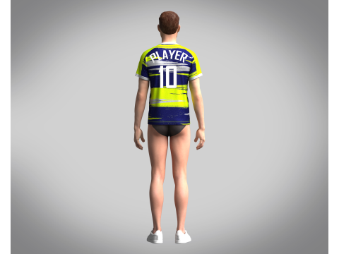 Mens Soccer Neon Color Jersey Player-10 3D मॉडल