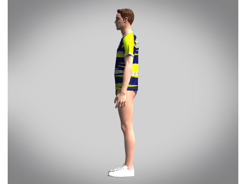 Mens Soccer Neon Color Jersey Player-10 3D मॉडल