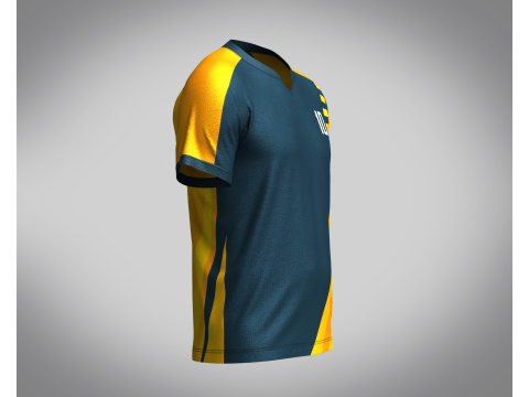 Mens Soccer Dark Blue and Yellow Jersey Player-10 3D Model