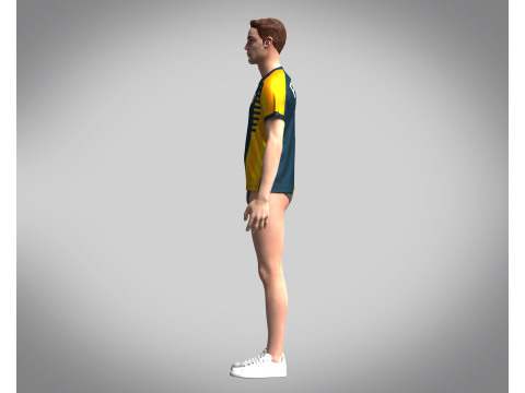Mens Soccer Dark Blue and Yellow Jersey Player-10 3D Model