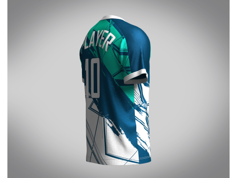Mens Soccer Teaques Blue With White Jersey Player-10 3D मॉडल