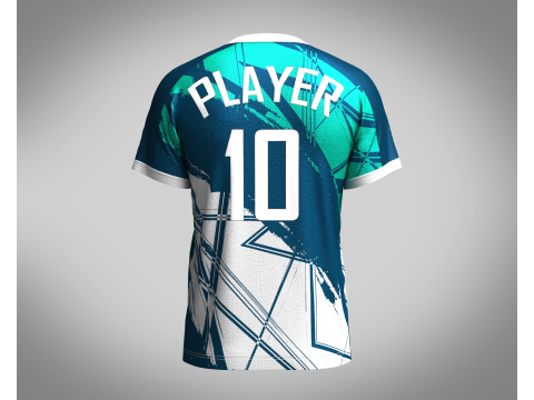 Mens Soccer Teaques Blue With White Jersey Player-10 3D मॉडल