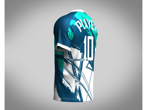 Mens Soccer Teaques Blue With White Jersey Player-10 3D मॉडल