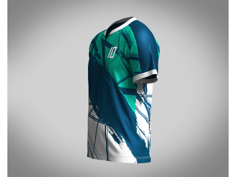 Mens Soccer Teaques Blue With White Jersey Player-10 3D मॉडल