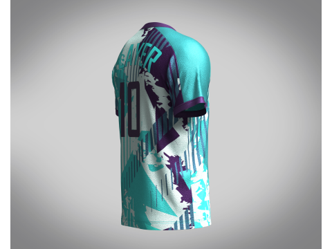 Mens Soccer Monochromatic Blue With White Jersey Player-10 3D 模型