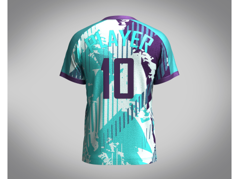 Mens Soccer Monochromatic Blue With White Jersey Player-10 3D 模型