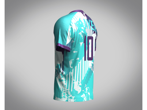 Mens Soccer Monochromatic Blue With White Jersey Player-10 3D 模型