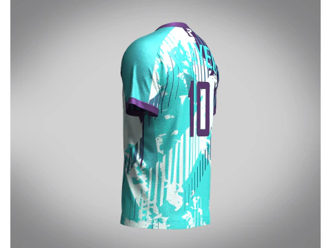 Mens Soccer Monochromatic Blue With White Jersey Player-10 3D Model