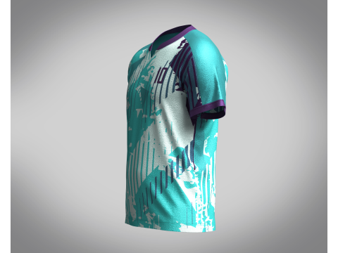 Mens Soccer Monochromatic Blue With White Jersey Player-10 3D 模型