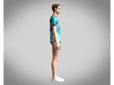 Mens Soccer Monochromatic Blue With White Jersey Player-10 3D Model