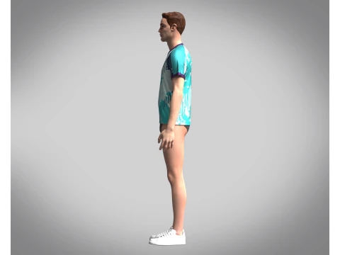 Mens Soccer Monochromatic Blue With White Jersey Player-10 3D Model