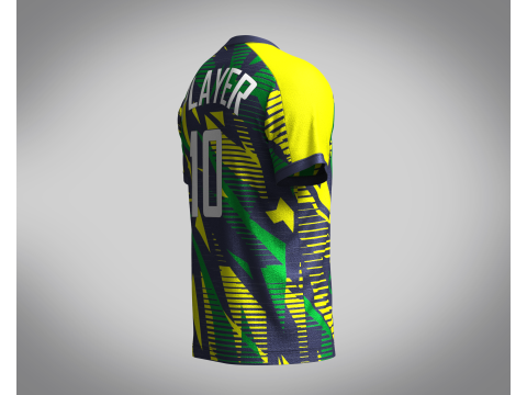 Mens Soccer Green yellow and Blue Jersey Player-10 3D 모델