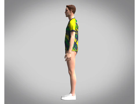Mens Soccer Green yellow and Blue Jersey Player-10 3D Model