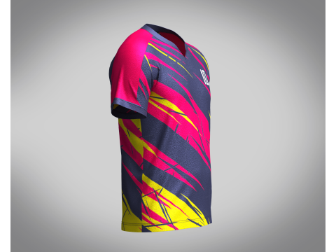 Mens Soccer Red Magenta and Yellow Jersey Player-10 Model 3D