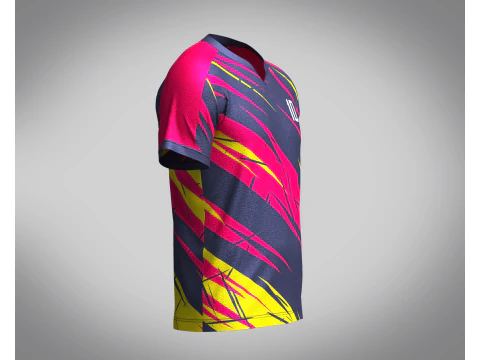 Mens Soccer Red Magenta and Yellow Jersey Player-10 3D Model