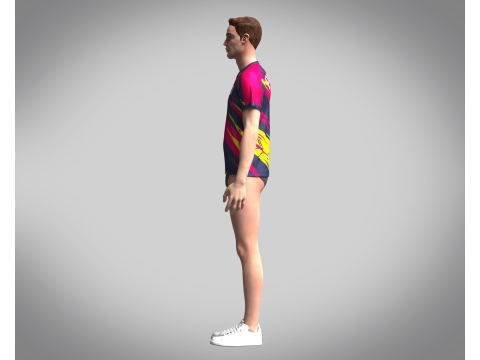 Mens Soccer Red Magenta and Yellow Jersey Player-10 Model 3D