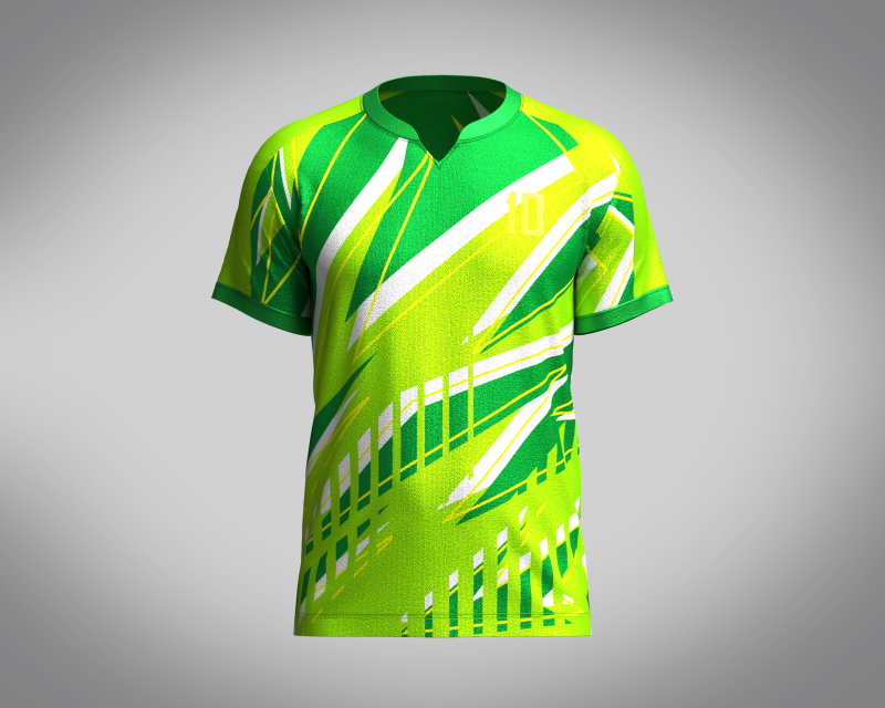 Mens Soccer Monochromatic Green Jersey Player-10 3D Model .c4d .max .obj .3ds .fbx .stl .blend 