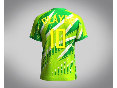 Mens Soccer Monochromatic Green Jersey Player-10 3D Model