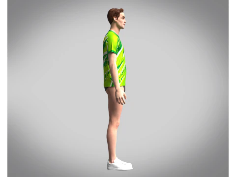 Mens Soccer Monochromatic Green Jersey Player-10 3D Model