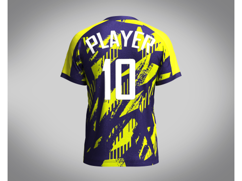 Mens Soccer Blue and Yellow Jersey Player-10 Modèle 3D
