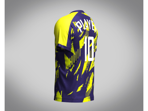 Mens Soccer Blue and Yellow Jersey Player-10 Modèle 3D