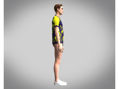 Mens Soccer Blue and Yellow Jersey Player-10 Modèle 3D