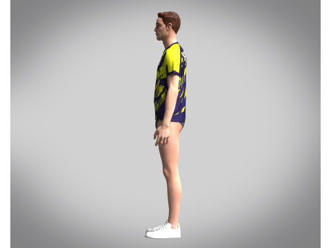 Mens Soccer Blue and Yellow Jersey Player-10 Modèle 3D