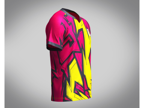 Mens Soccer Hot Pink and Yellow Jersey Player-10 3D 모델