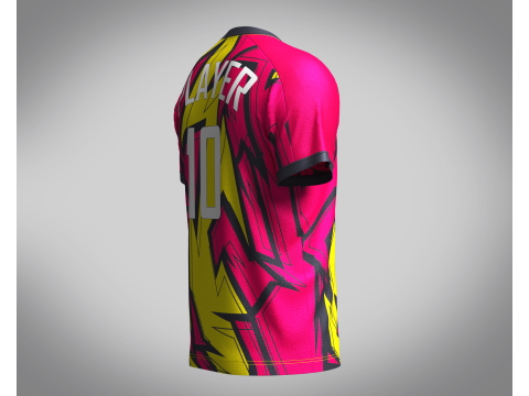 Mens Soccer Hot Pink and Yellow Jersey Player-10 3D 모델