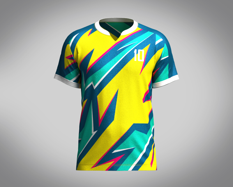 Mens Soccer Yellow and Mint Jersey Player-10 3D 模型 .c4d .max .obj .3ds .fbx .stl .blend 