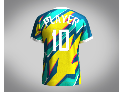 Mens Soccer Yellow and Mint Jersey Player-10 3D 模型