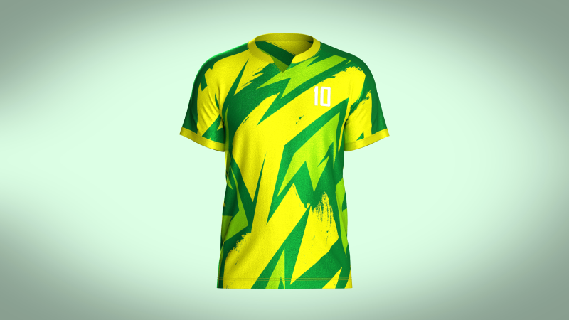 Mens Soccer Multi color Green and yellow Jersey Player-10 3D 모델 .c4d .max .obj .3ds .fbx .stl .blend 