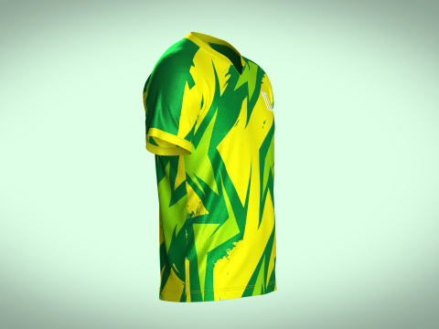 Mens Soccer Multi color Green and yellow Jersey Player-10 3D 모델