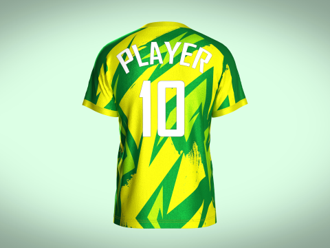Mens Soccer Multi color Green and yellow Jersey Player-10 3D 모델