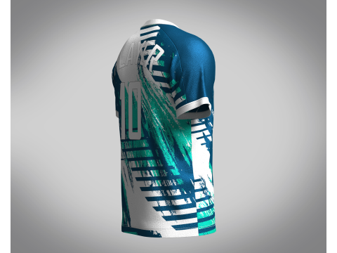 Mens Soccer Multi color Blue with white Jersey Player-10 Modèle 3D