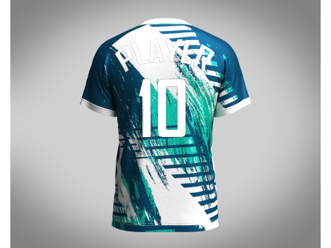 Mens Soccer Multi color Blue with white Jersey Player-10 Modèle 3D