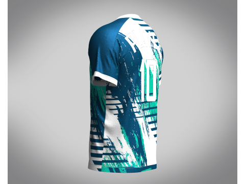 Mens Soccer Multi color Blue with white Jersey Player-10 Modèle 3D