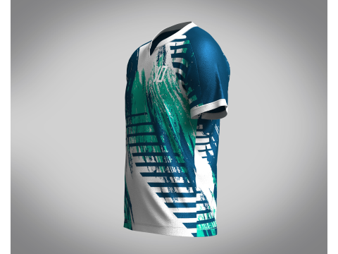Mens Soccer Multi color Blue with white Jersey Player-10 Modèle 3D