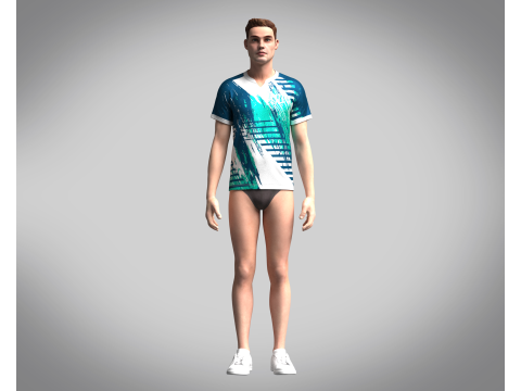 Mens Soccer Multi color Blue with white Jersey Player-10 Modèle 3D