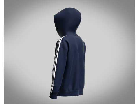 Adidas Essentials Fleece 3-Stripe Full Zip Hoodie Modello 3D