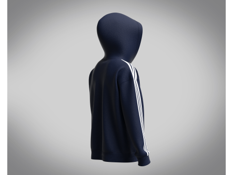 Adidas Essentials Fleece 3-Stripe Full Zip Hoodie Modello 3D