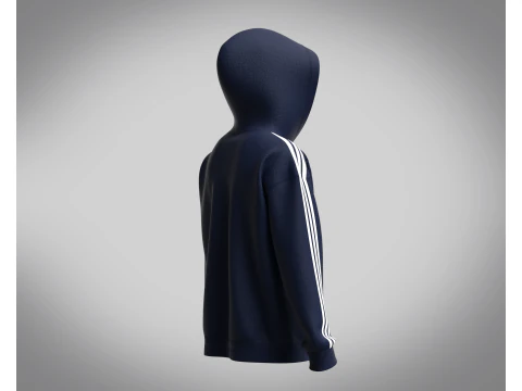 Adidas Essentials Fleece 3-Stripe Full Zip Hoodie 3D Model