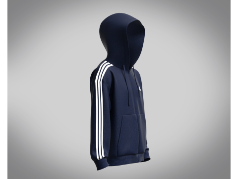 Adidas Essentials Fleece 3-Stripe Full Zip Hoodie Modello 3D