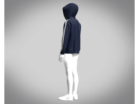 Adidas Essentials Fleece 3-Stripe Full Zip Hoodie 3D Model
