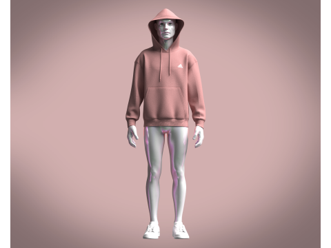 Adidas Stadium Fleece Badge of Sport Hoodie Modelo 3D