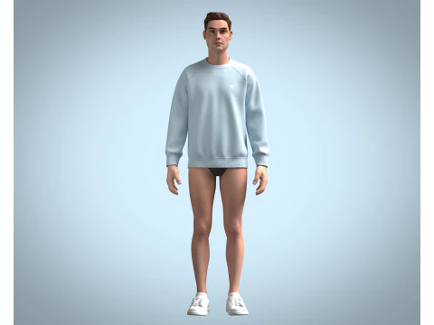 Adidas Trefoil Essentials Crewneck Sweatshirt 3D Model