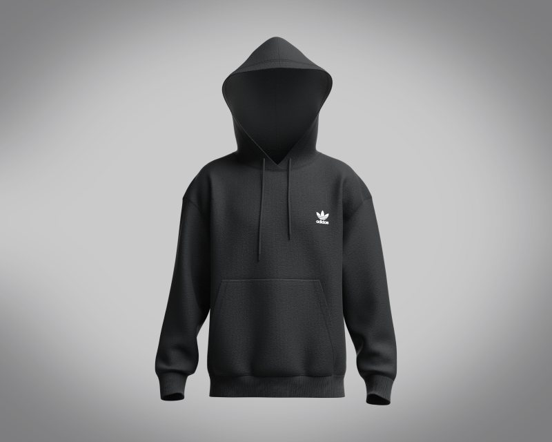 Adidas Trefoil Essentials Hoodie 3D Модель .c4d .max .obj .3ds .fbx .stl .blend 